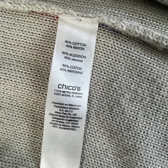 Chico's 1 medium chicos Cardigan Ikat Freya Knit Long Sleeve Boho sweater - Picture 5 of 8